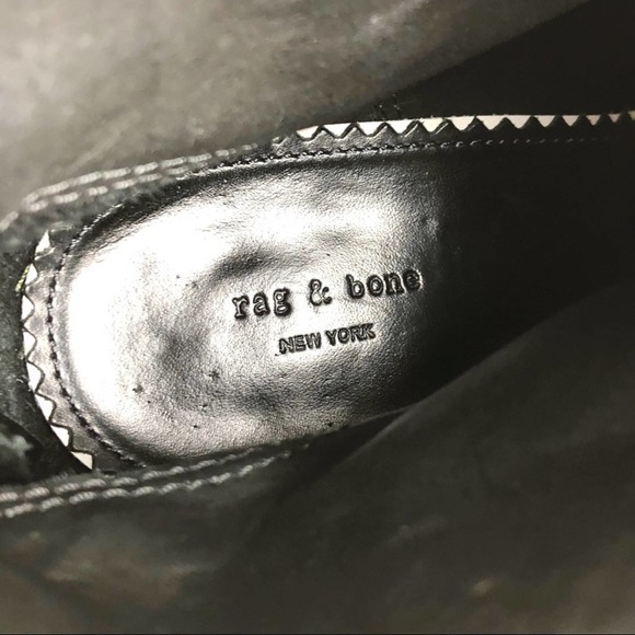 RAG & BONE Shoes Womens 38.5 Black Ashby Suede Leather Ankle bootie Boot 8.5 - Picture 6 of 10